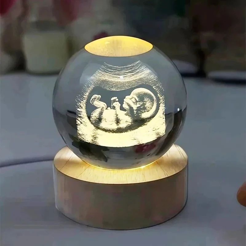 Engraved Crystal Ball Ultrasound Photo Optical Glass with Laser Engraving