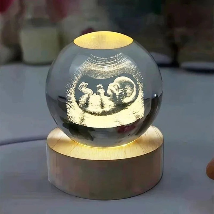 Engraved Crystal Ball Ultrasound Photo Optical Glass with Laser Engraving