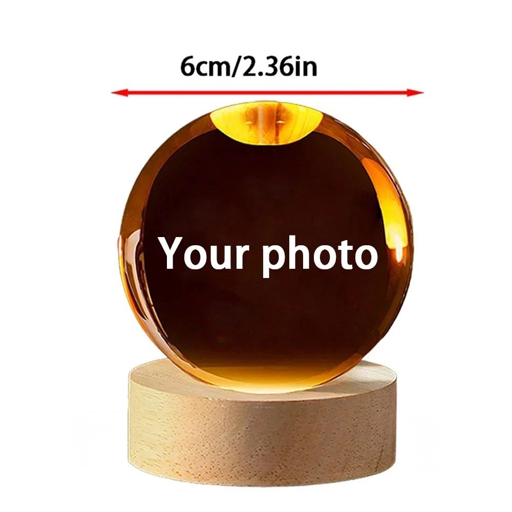 Engraved Crystal Ball Ultrasound Photo Optical Glass with Laser Engraving