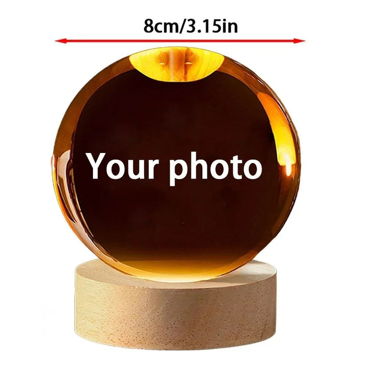Engraved Crystal Ball Ultrasound Photo Optical Glass with Laser Engraving