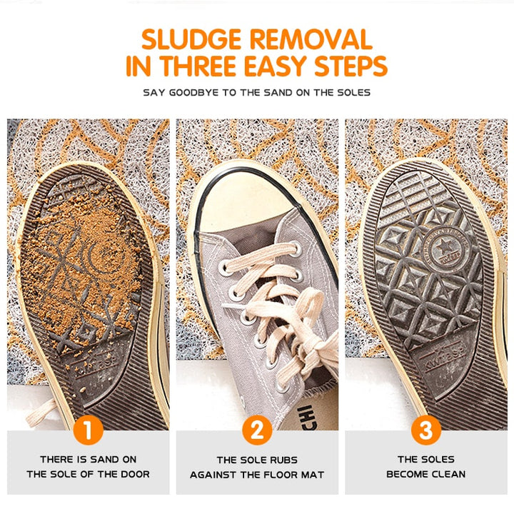 Entryway Doormat PVC Coil | Textured Scraper Surface with Scalloped Edges | Traps Dirt and Moisture Indoors and Out