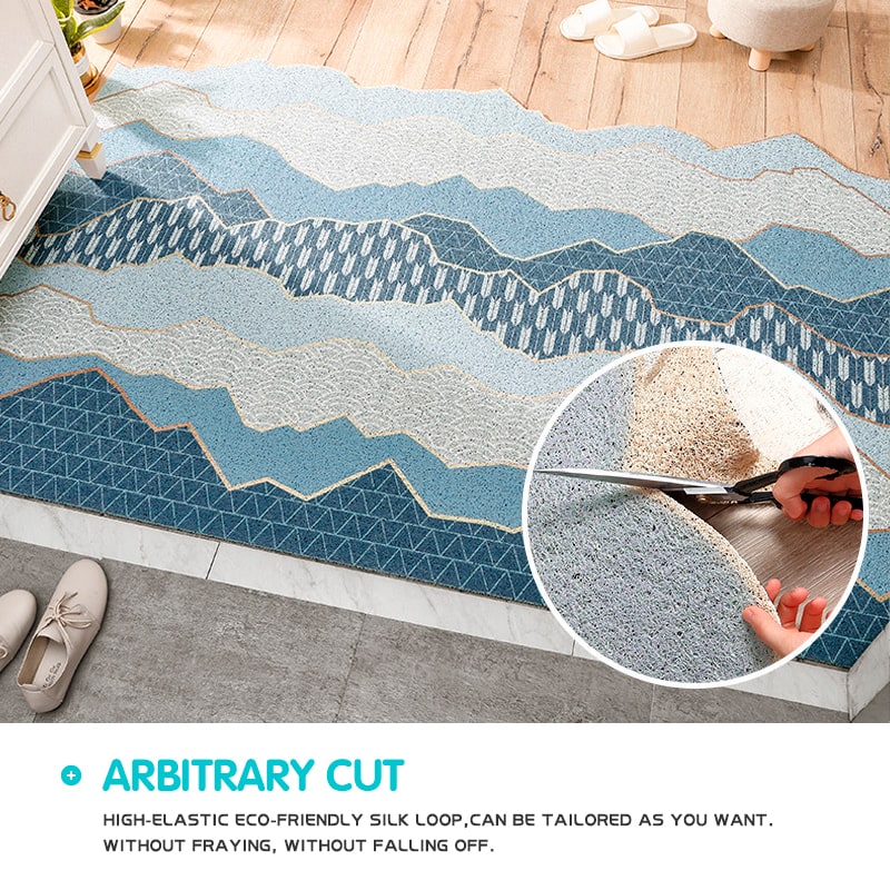 Entryway Doormat PVC Coil | Textured Scraper Surface with Scalloped Edges | Traps Dirt and Moisture Indoors and Out