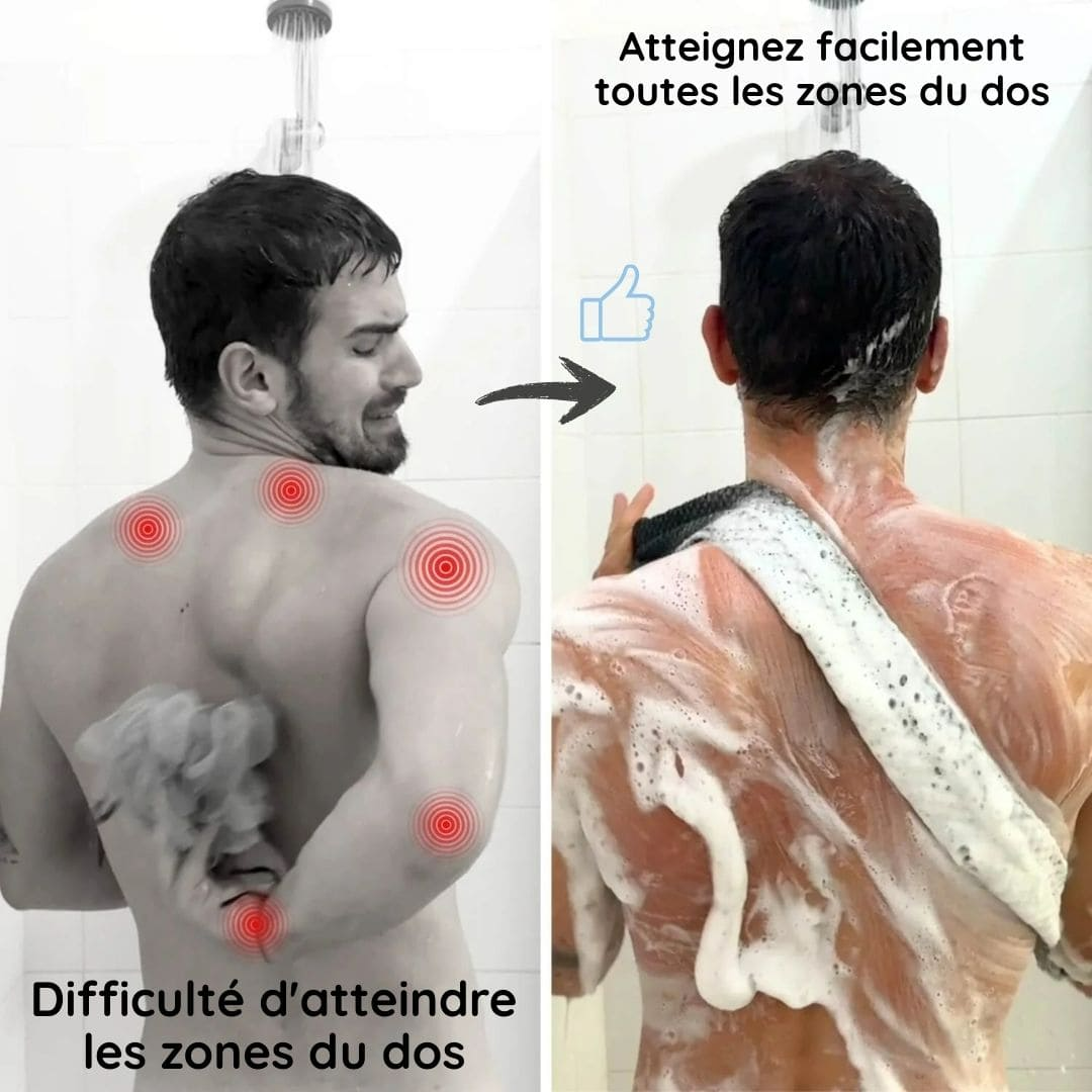 Exfoliating Shower Towel | Micro-Textured Surface for Deep Cleansing | Smoother, Brighter Skin for Shower or Bath Use