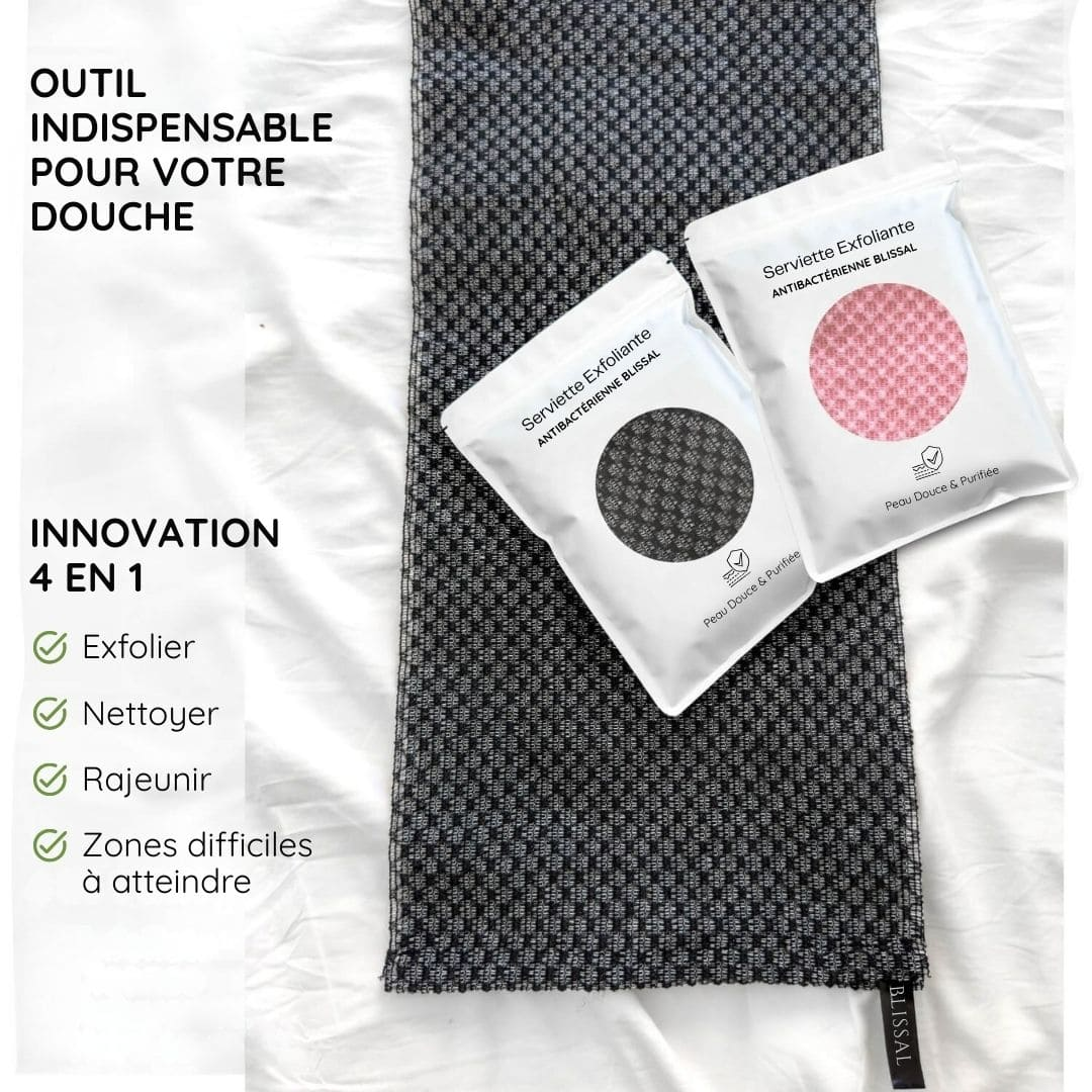 Exfoliating Shower Towel | Micro-Textured Surface for Deep Cleansing | Smoother, Brighter Skin for Shower or Bath Use
