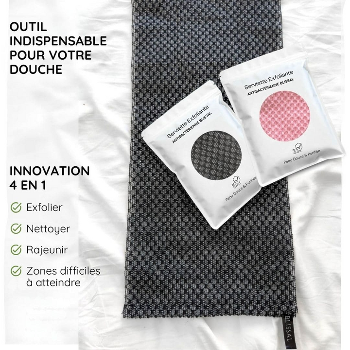 Exfoliating Shower Towel | Micro-Textured Surface for Deep Cleansing | Smoother, Brighter Skin for Shower or Bath Use