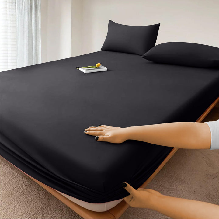 Extra Deep Fitted Bed Sheet | Single, Double, King, Super King, 12 Colours | Wrinkle-Resistant All-Season Fit