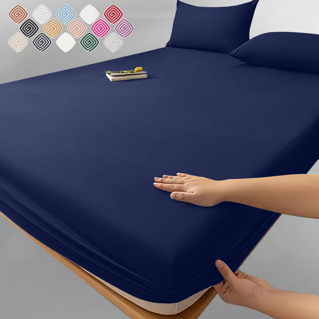 Extra Deep Fitted Bed Sheet | Single, Double, King, Super King, 12 Colours | Wrinkle-Resistant All-Season Fit