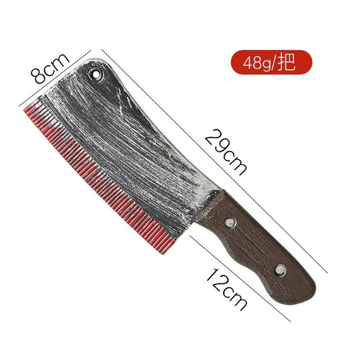 Fake Bloody Knife Prop Halloween | Blunt Safe Rounded Plastic Blade | Non-Toxic ABS Plastic Costume Accessory Prop