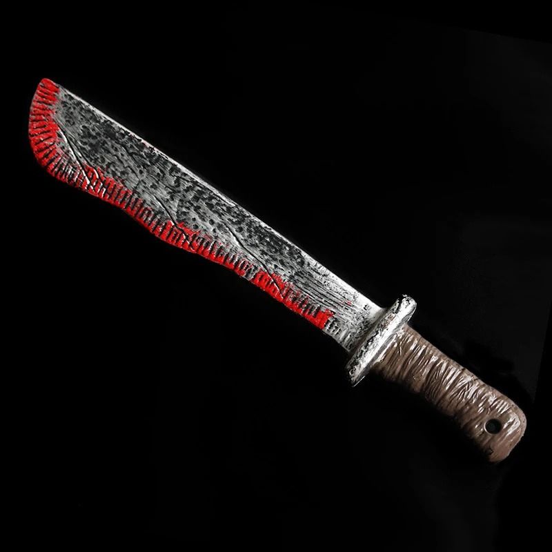 Fake Bloody Knife Prop Halloween | Blunt Safe Rounded Plastic Blade | Non-Toxic ABS Plastic Costume Accessory Prop