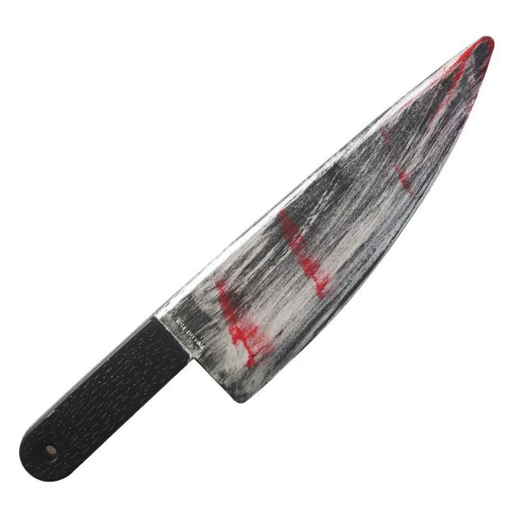 Fake Bloody Knife Prop Halloween | Blunt Safe Rounded Plastic Blade | Non-Toxic ABS Plastic Costume Accessory Prop