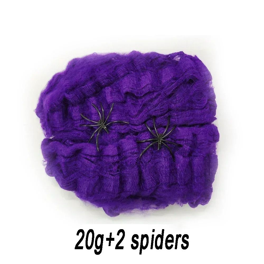 Fake Spider Web Halloween Decoration | Stretchable Cotton Webbing for Doors, Walls &amp; Corners | Reusable Haunted House Decor