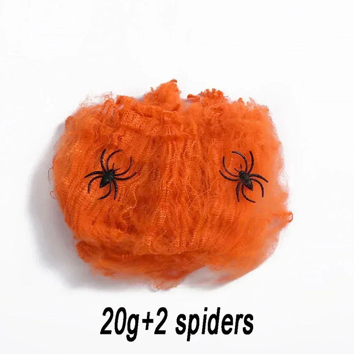 Fake Spider Web Halloween Decoration | Stretchable Cotton Webbing for Doors, Walls &amp; Corners | Reusable Haunted House Decor
