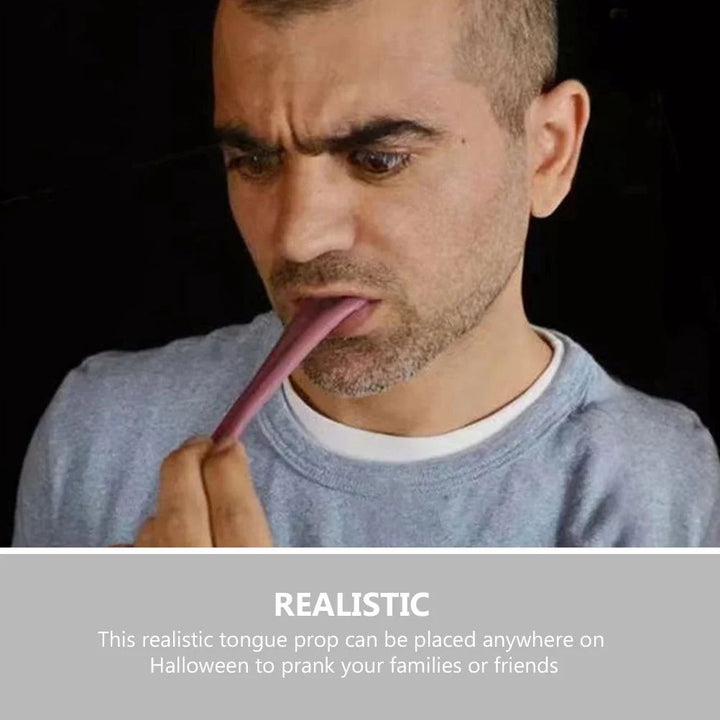 Fake Tongue Prank Toy TPR Material | Realistic Texture Halloween Prop | Reusable Magic Trick Gag Gift Accessory