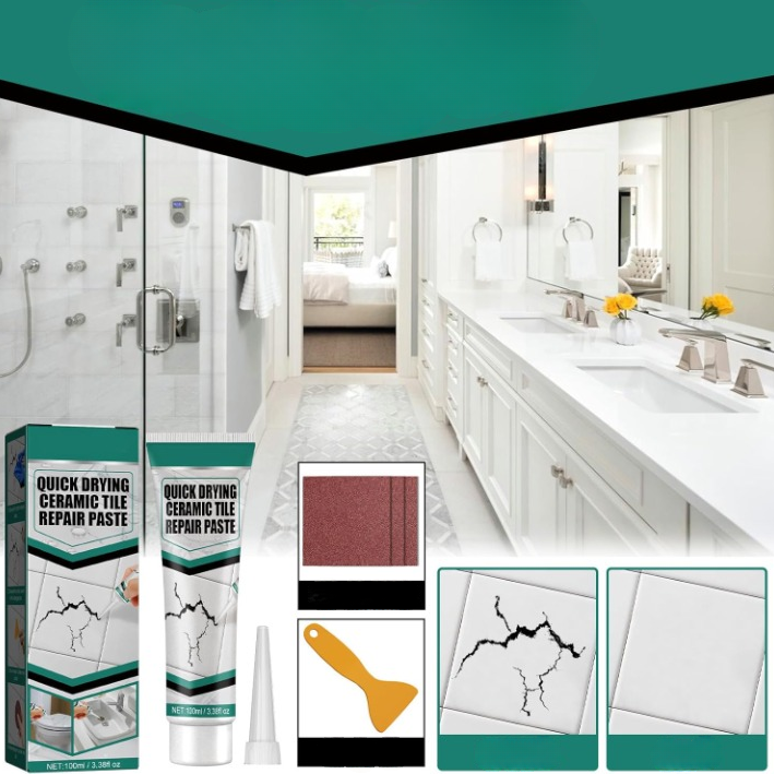 Fast-Drying Repair Paste for Tiles | Ceramic Crack & Grout Repair Agent