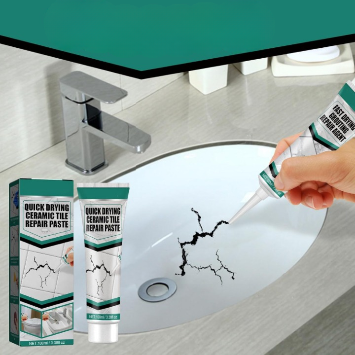 Fast-Drying Repair Paste for Tiles | Ceramic Crack & Grout Repair Agent