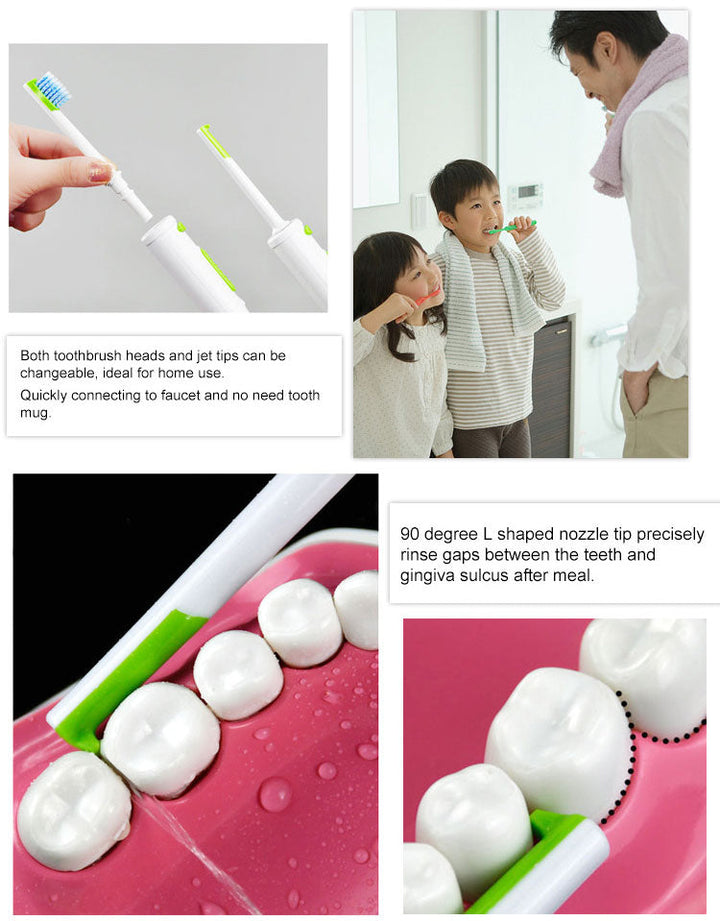 Faucet Water Flosser | 2 or 6 Nozzle Set | No Power Needed, Plug-In Toothbrush &amp; Oral Irrigator for Teeth and Gums