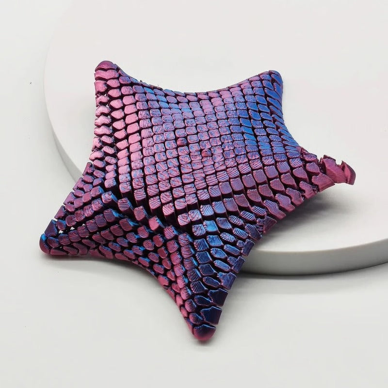Fidget Toy 3D Printed Poseable Starfish with Quiet Click-Free Joints