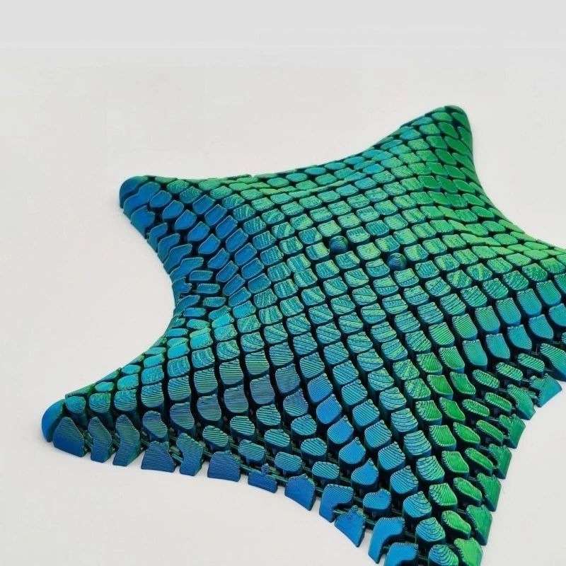 Fidget Toy 3D Printed Poseable Starfish with Quiet Click-Free Joints