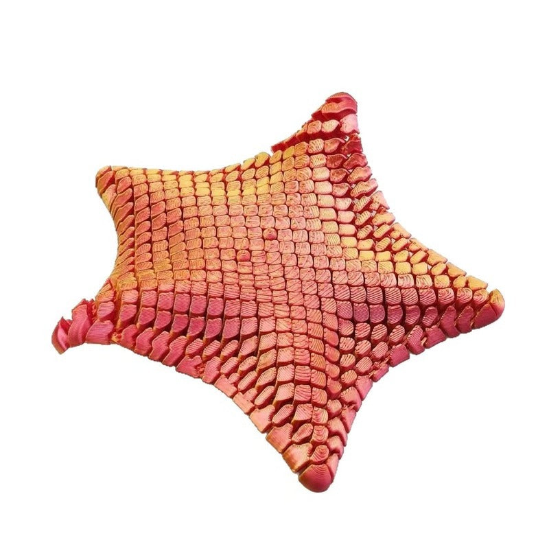 Fidget Toy 3D Printed Poseable Starfish with Quiet Click-Free Joints