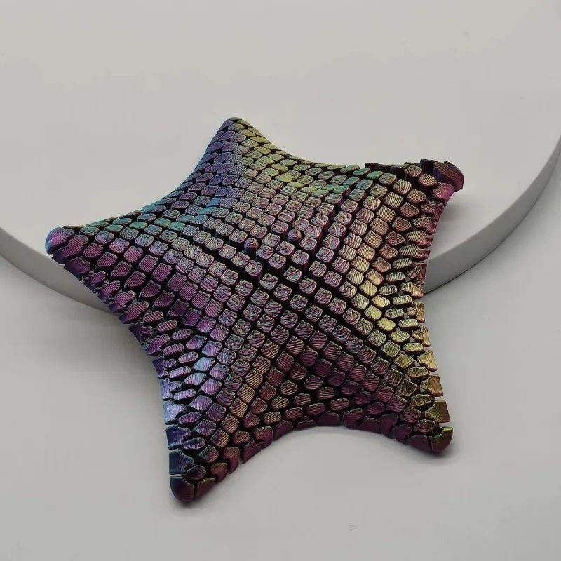 Fidget Toy 3D Printed Poseable Starfish with Quiet Click-Free Joints