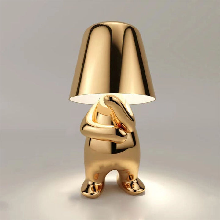Figurine Table Lamp | Touch Dimmer &amp; Rechargeable Battery | Gold or Silver Finish, Warm Ambient Light for Living Room, Bedroom
