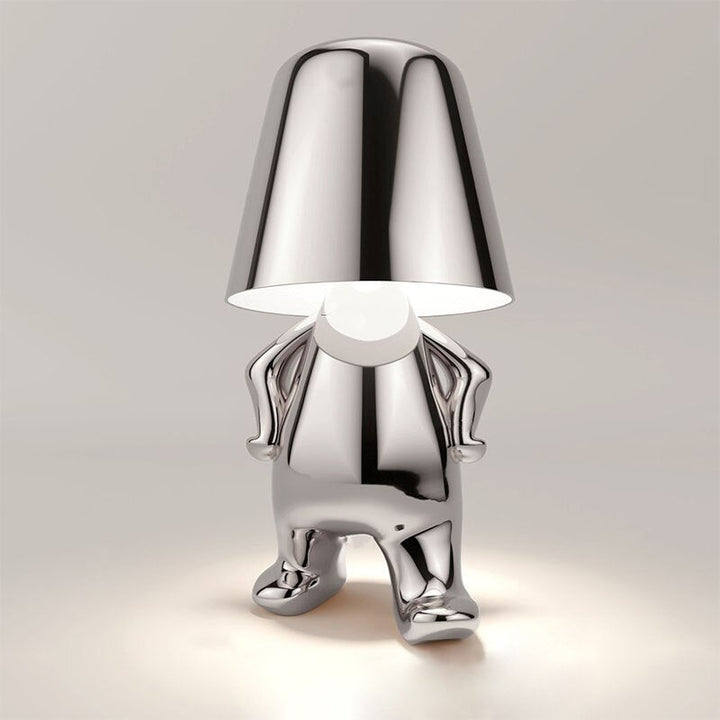 Figurine Table Lamp | Touch Dimmer &amp; Rechargeable Battery | Gold or Silver Finish, Warm Ambient Light for Living Room, Bedroom