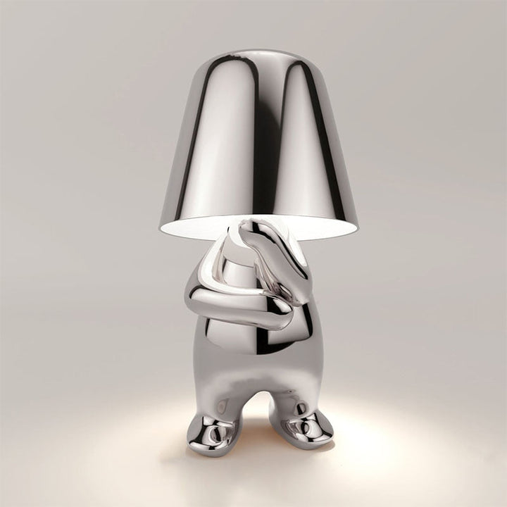 Figurine Table Lamp | Touch Dimmer &amp; Rechargeable Battery | Gold or Silver Finish, Warm Ambient Light for Living Room, Bedroom