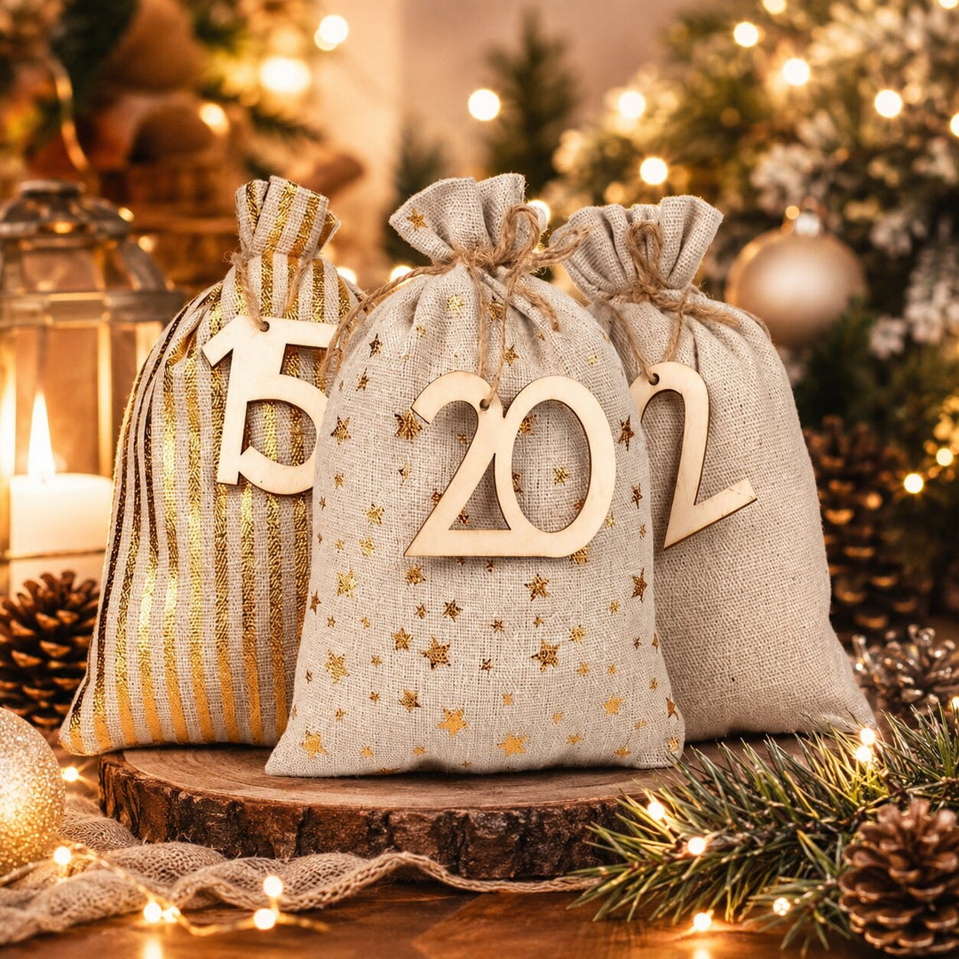 Fillable Advent Calendar Sacks 2026 | 24 Numbered Fabric Bags | Reusable Countdown Calendar to Fill Yourself with Gifts and Sweets