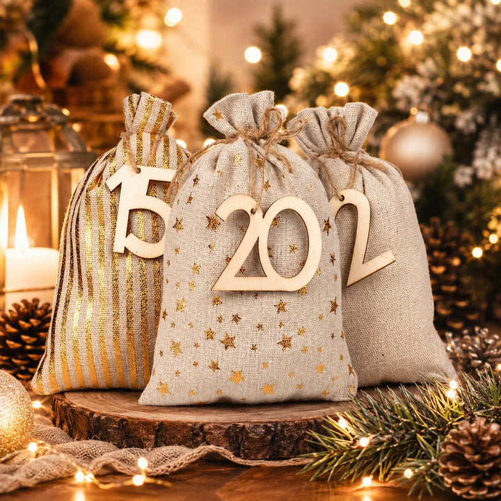 Fillable Advent Calendar Sacks 2026 | 24 Numbered Fabric Bags | Reusable Countdown Calendar to Fill Yourself with Gifts and Sweets