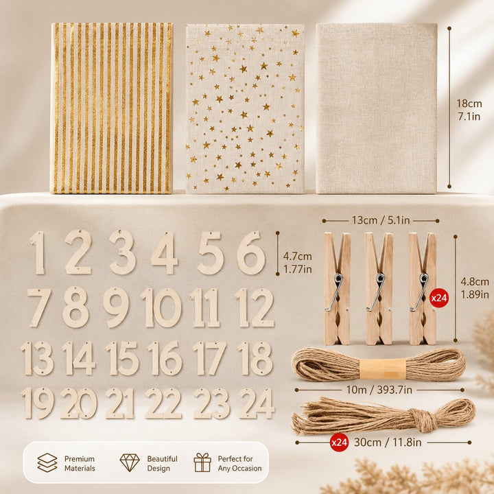 Fillable Advent Calendar Sacks 2026 | 24 Numbered Fabric Bags | Reusable Countdown Calendar to Fill Yourself with Gifts and Sweets