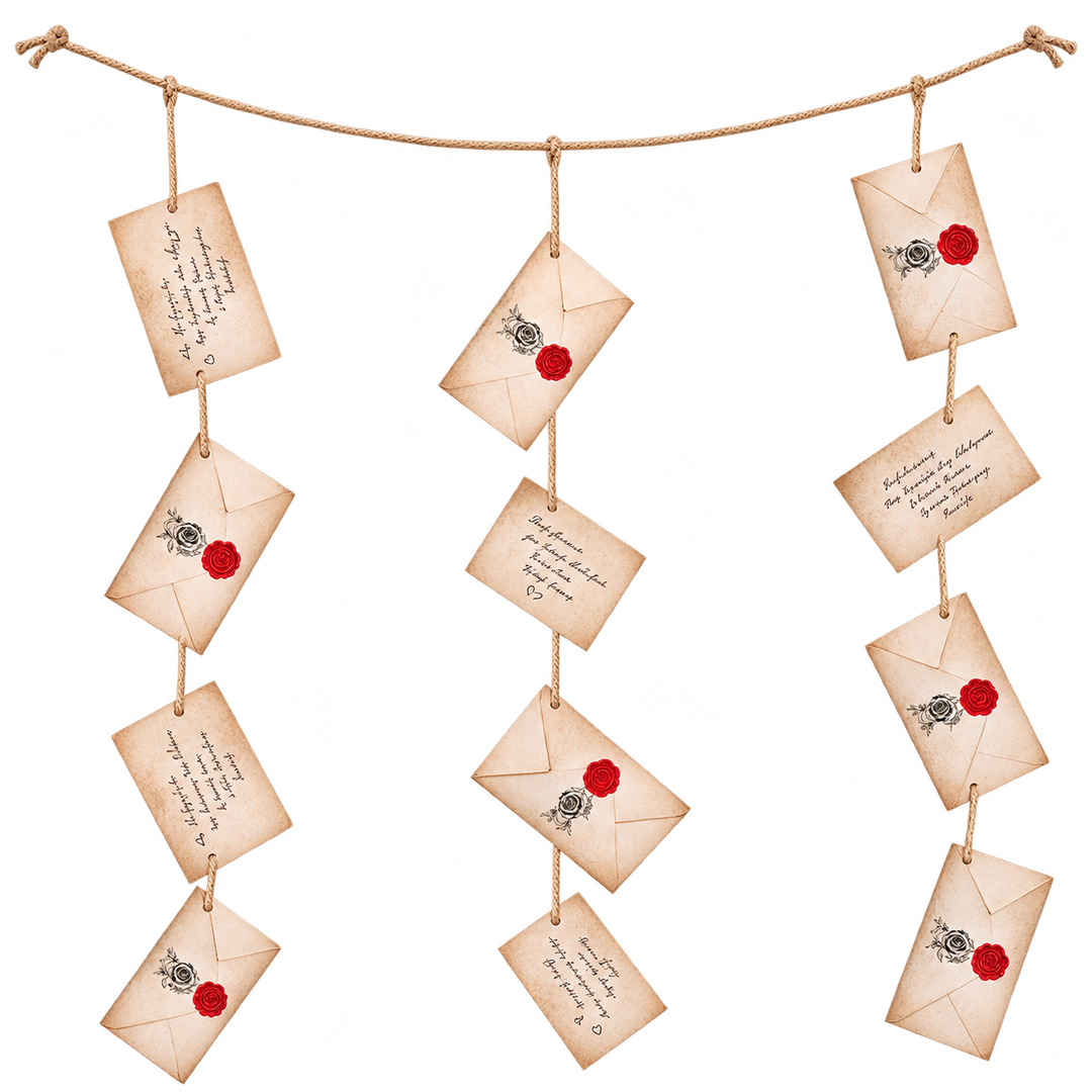 Floating Acceptance Letter Banner Wizard Party Decoration | 20 Letter Cutouts, 2 Garlands | 300gsm Copperplate Paper