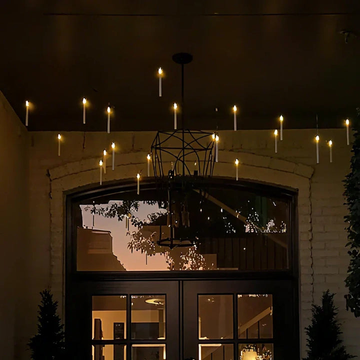Floating LED Candle Set | Wand Remote Control, Flameless Design | Safe Mess-Free Ambient Lighting for Parties &amp; Décor