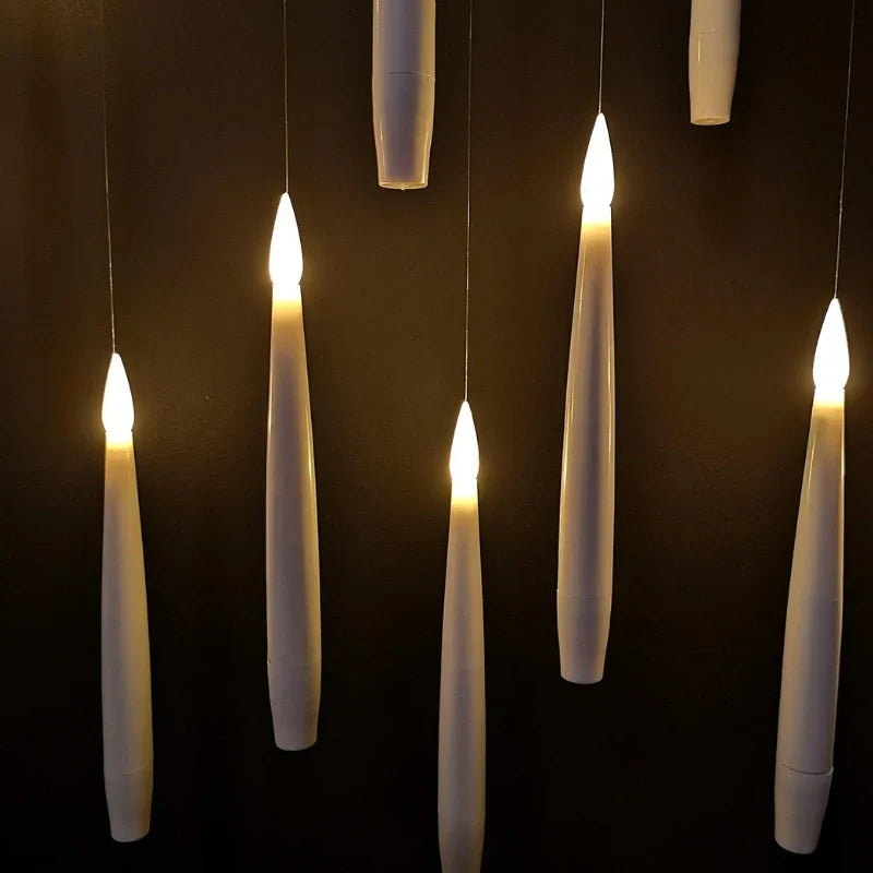 Floating LED Candle Set | Wand Remote Control, Flameless Design | Safe Mess-Free Ambient Lighting for Parties &amp; Décor
