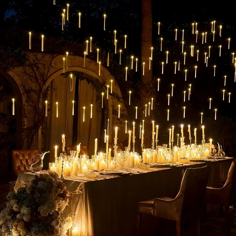 Floating LED Candle Set | Wand Remote Control, Flameless Design | Safe Mess-Free Ambient Lighting for Parties &amp; Décor