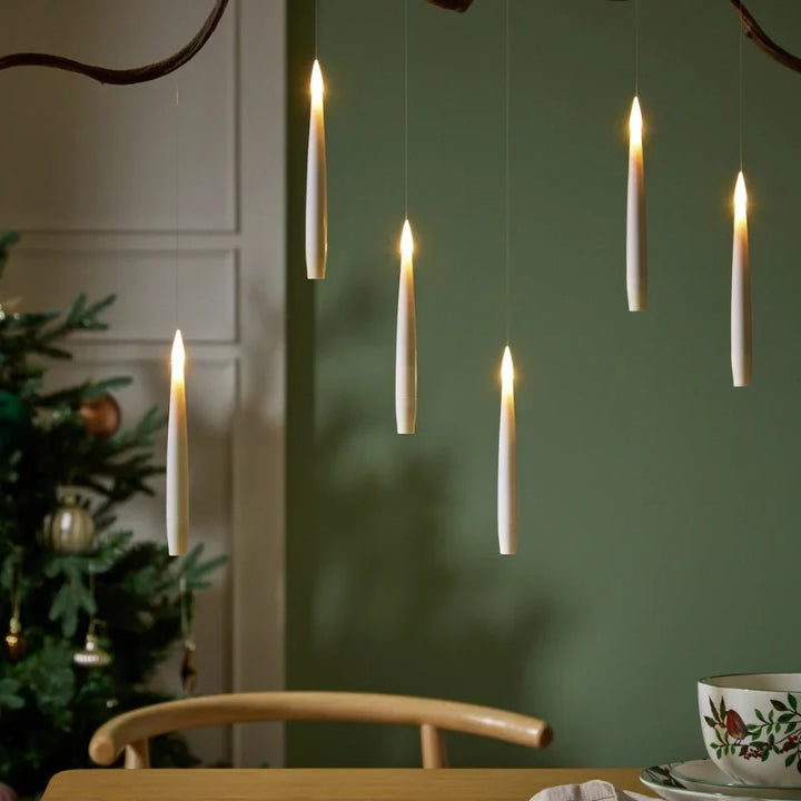 Floating LED Candle Set | Wand Remote Control, Flameless Design | Safe Mess-Free Ambient Lighting for Parties &amp; Décor