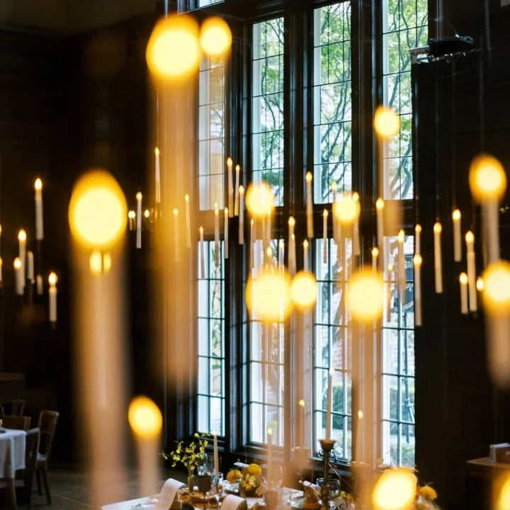 Floating LED Candle Set | Wand Remote Control, Flameless Design | Safe Mess-Free Ambient Lighting for Parties &amp; Décor