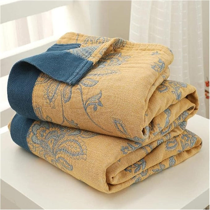 Floral Jacquard Blanket | Lightweight All-Season Throw | Breathable, Machine Washable Cover for Bed, Sofa or Lounge