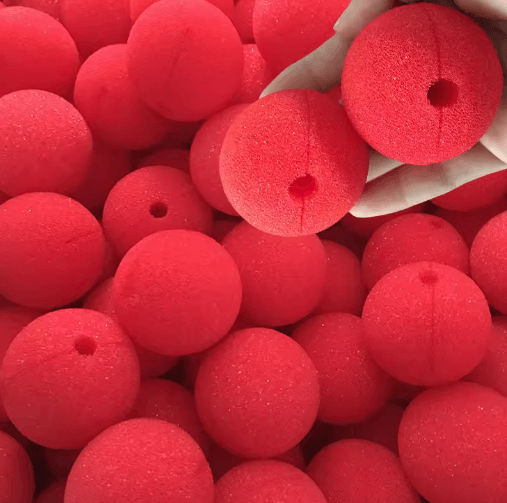 Foam Clown Nose Costume Prop | 1 to 100-Piece Bulk Packs | Soft Reusable Sponge for Parties, Halloween &amp; Circus Shows