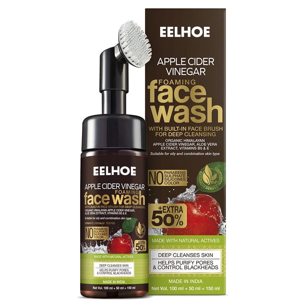 Foam Face Wash | Built-In Brush Head, One-Press Pump