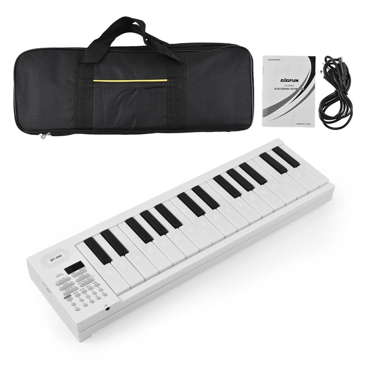 Foldable Electronic Piano 61 Keys | LED Display with Rhythm &amp; Demo Modes | Built-In Rechargeable Battery for Portable Play