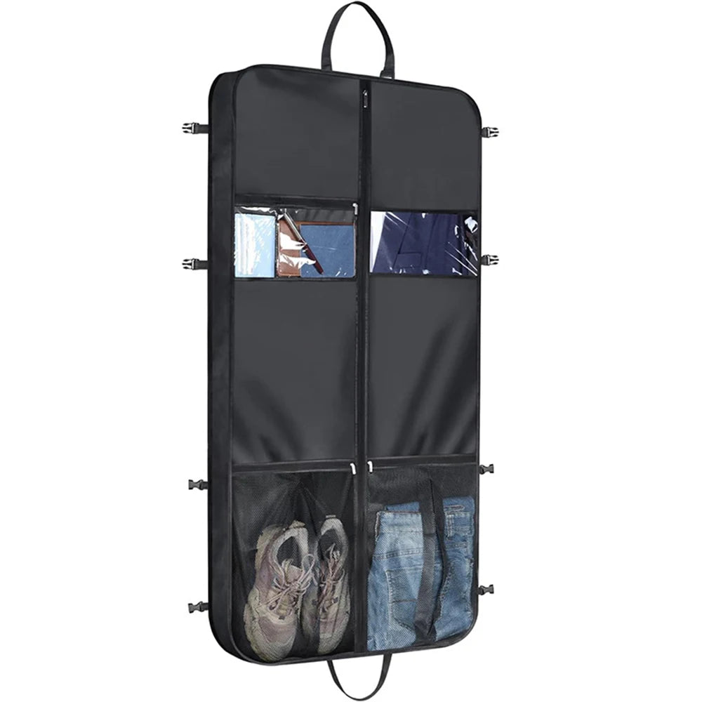 Foldable Garment Bag | Oxford Travel Suit Carrier 127 x 61cm with Pockets