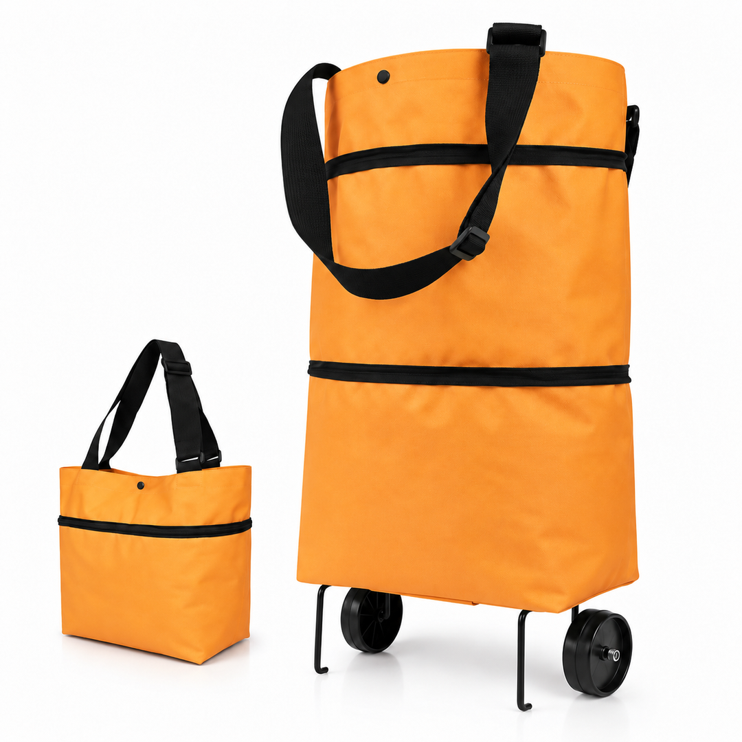 Foldable Shopping Trolley Expandable with Water-Resistant Fabric