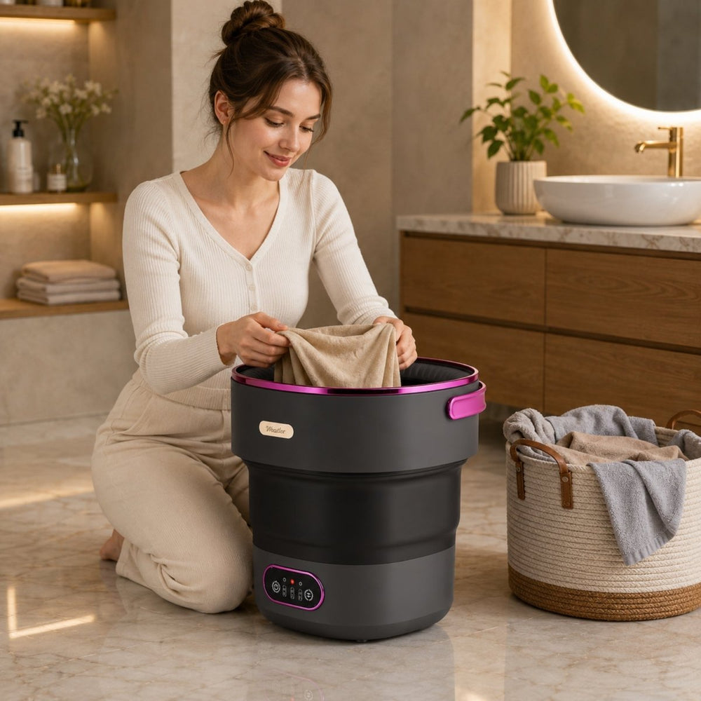 Foldable Washing Machine | 5 Wash Modes | 40dB Quiet Operation | Compact & Portable