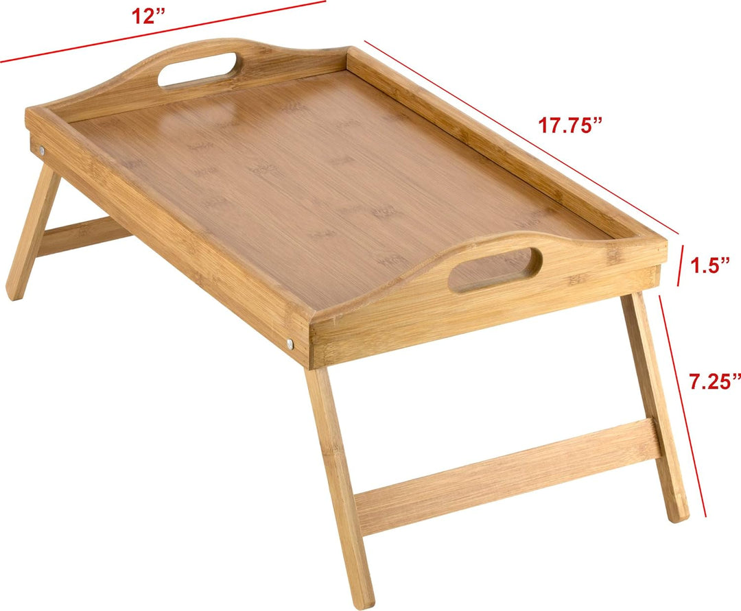 Folding Bed Table Tray with Carry Handles Raised Edge