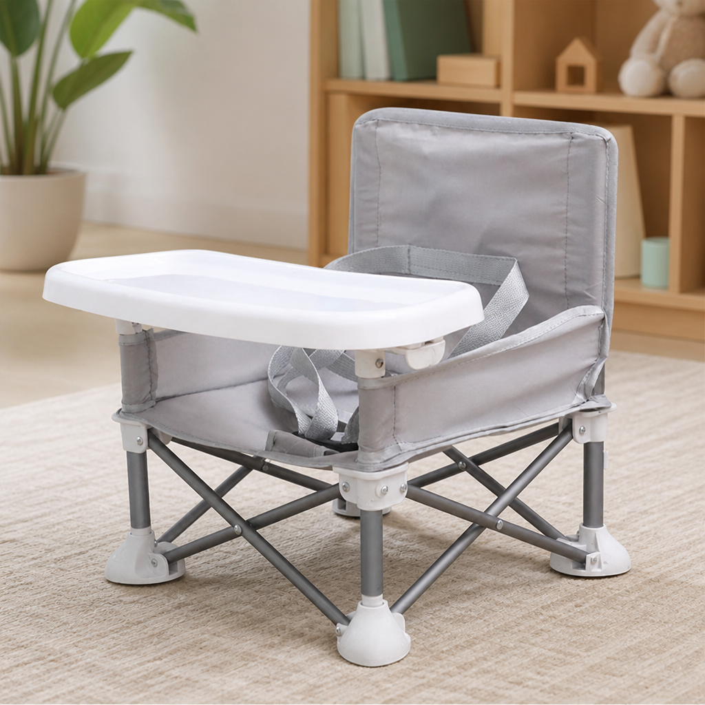 Folding Children's Chair | Clip-On Tray, Wide Feet