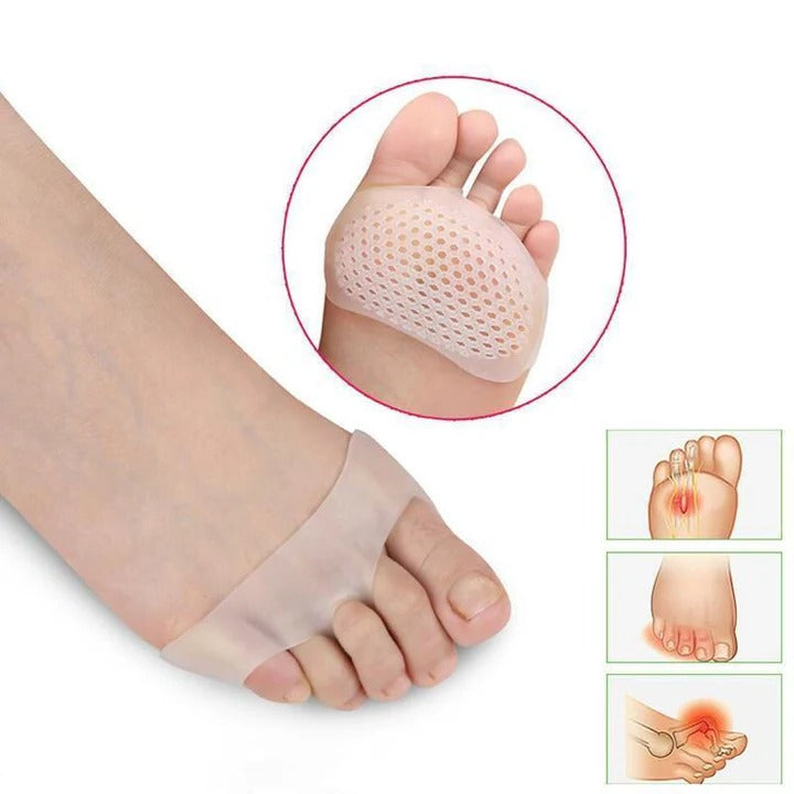 Forefoot Gel Cushion Pads, Pair | Breathable Silicone, Washable &amp; Reusable | Ball of Foot Cushioning Support for Shoes
