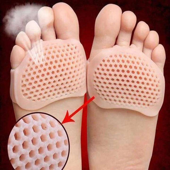 Forefoot Gel Cushion Pads, Pair | Breathable Silicone, Washable &amp; Reusable | Ball of Foot Cushioning Support for Shoes