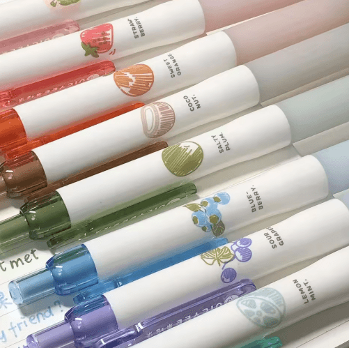 Fruit Scented Gel Pens 0.5mm Tip | 3D Fruit Design Gel Set | Smooth Writing for School, Journaling and Scrapbooking
