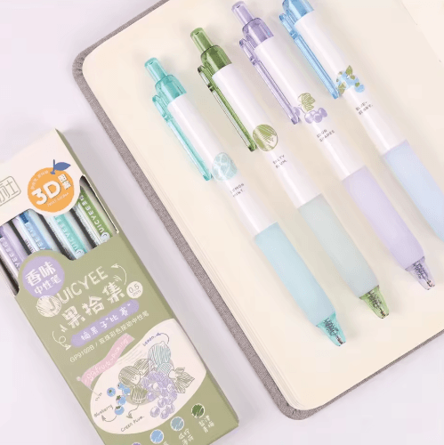 Fruit Scented Gel Pens 0.5mm Tip | 3D Fruit Design Gel Set | Smooth Writing for School, Journaling and Scrapbooking