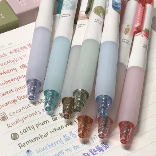 Fruit Scented Gel Pens 0.5mm Tip | 3D Fruit Design Gel Set | Smooth Writing for School, Journaling and Scrapbooking